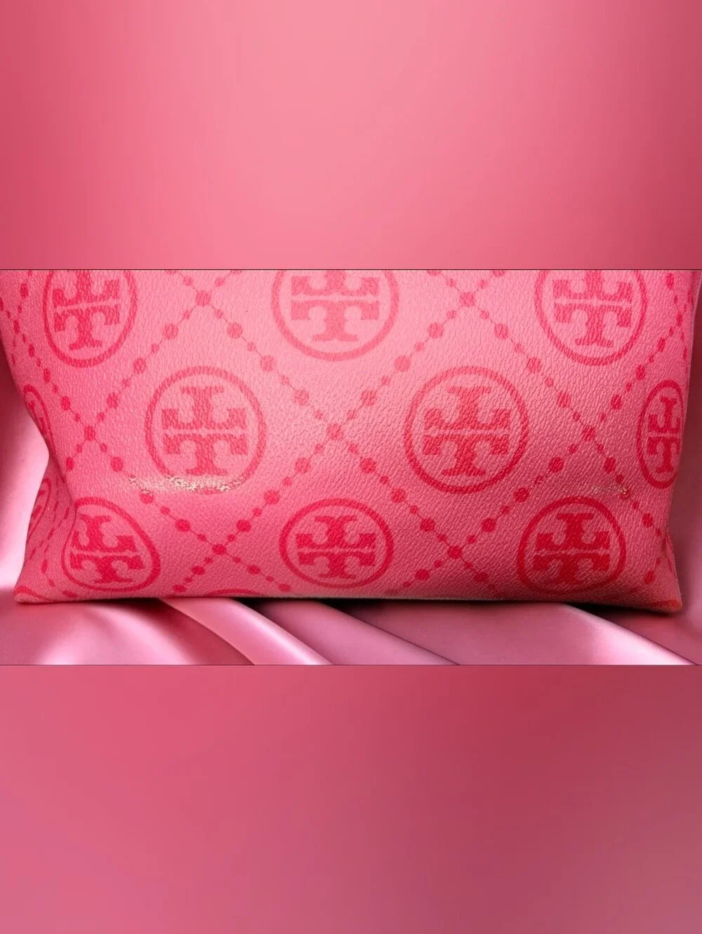 Tory Burch Pink Gemini Link Canvas Tote Bag With NWT Charms